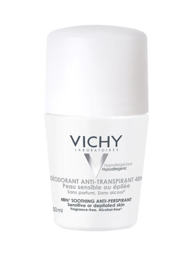 Vichy Dermo-Tolérance Déodorant Anti-Transpirant 48H Bille Peau Sensible ou Epilée | 50ml