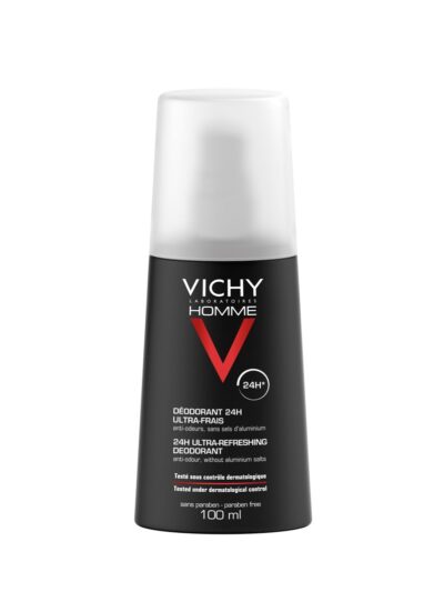 Vichy Homme Déodorant Vaporisateur Ultra-Frais 24H Peau Sensible | 100ml
