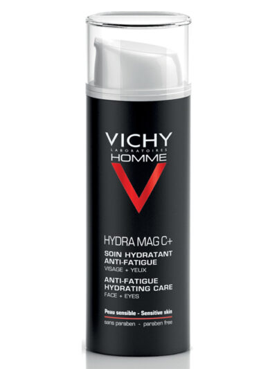 Vichy Homme Hydra Mag C+ Soin Hydratant Anti-Fatigue Visage et Yeux Sensibles | 50ml