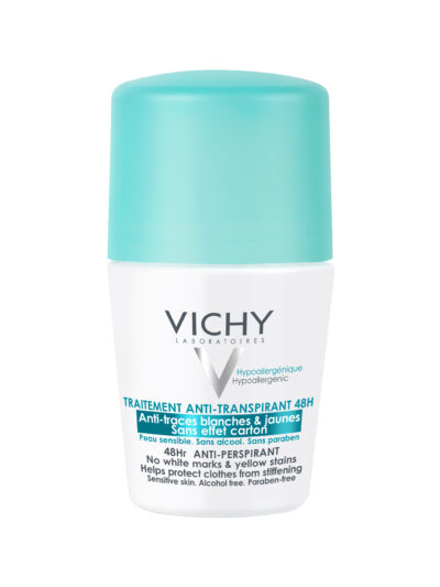 Vichy Dermo-Tolérance Déodorant 48H Anti-Traces Jaunes et Blanches Bille Peau Sensible | 50ml
