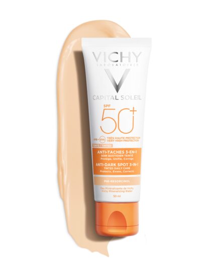 Vichy Capital Soleil Soin Anti-Taches Teinté 3en1 SPF50+ Tous Types de Peaux | 50ml
