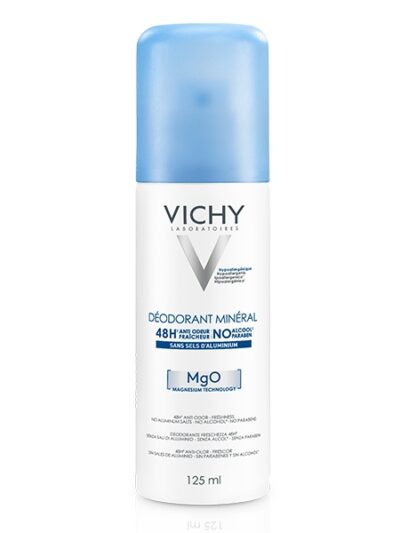 Vichy Dermo-Tolérance Déodorant Minéral 48H Aérosol Sans Sels d’Aluminium Peau Sensible et Réactive | 125ml