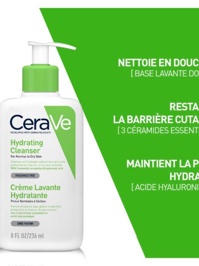 CeraVe Crème Lavante Hydratante Peau Normale à Sèche | 236ml