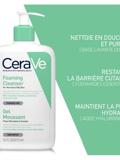 CeraVe Gel Moussant Nettoyant Peau Normale à Grasse | 473ml