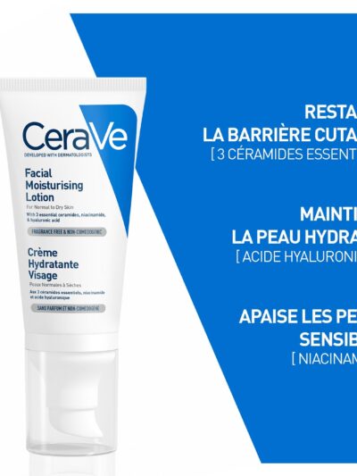 CeraVe Crème Hydratante Visage Peau Normale à Sèche | 52ml
