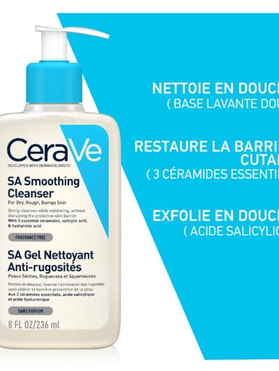CeraVe SA Gel Nettoyant Anti-Rugosités Peau Sèche et Rugueuse | 236ml