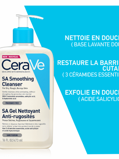 CeraVe SA Gel Nettoyant Anti-Rugosités |Peau Sèche Et Rugueuse | 473ml