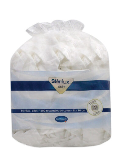 Hartmann Stérilux Coton Pads 8 x 10cm 200 unités