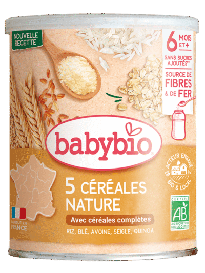 BABYBIO 5 CEREALES NATURE 220G