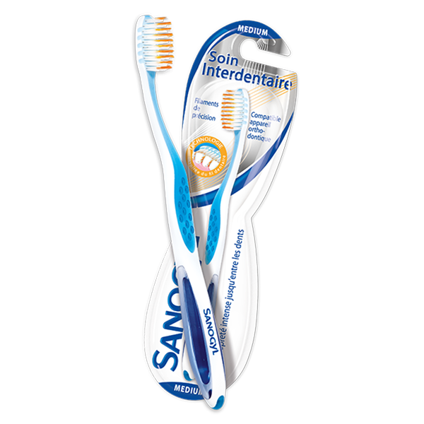 SANOGYL BROSSE À DENTS INTERDENTAIRE MEDIUM ROSE, BLEU, VERT