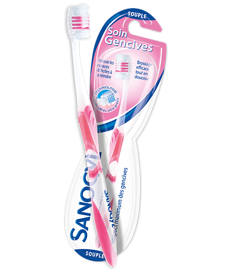 SANOGYL BROSSE À DENTS SOIN GENCIVES SOUPLE ROSE, BLEU, VERT