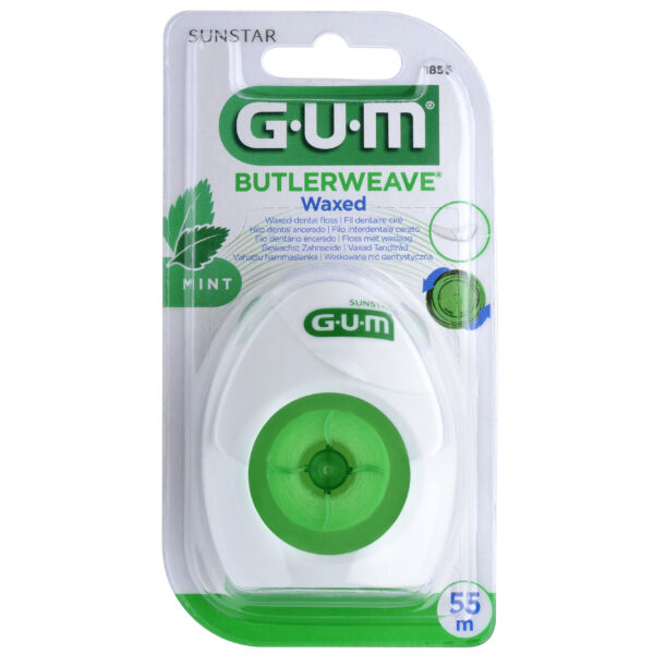 1855 - GUM Fil dentaire ButlerWeave Mentholé Ciré 55m